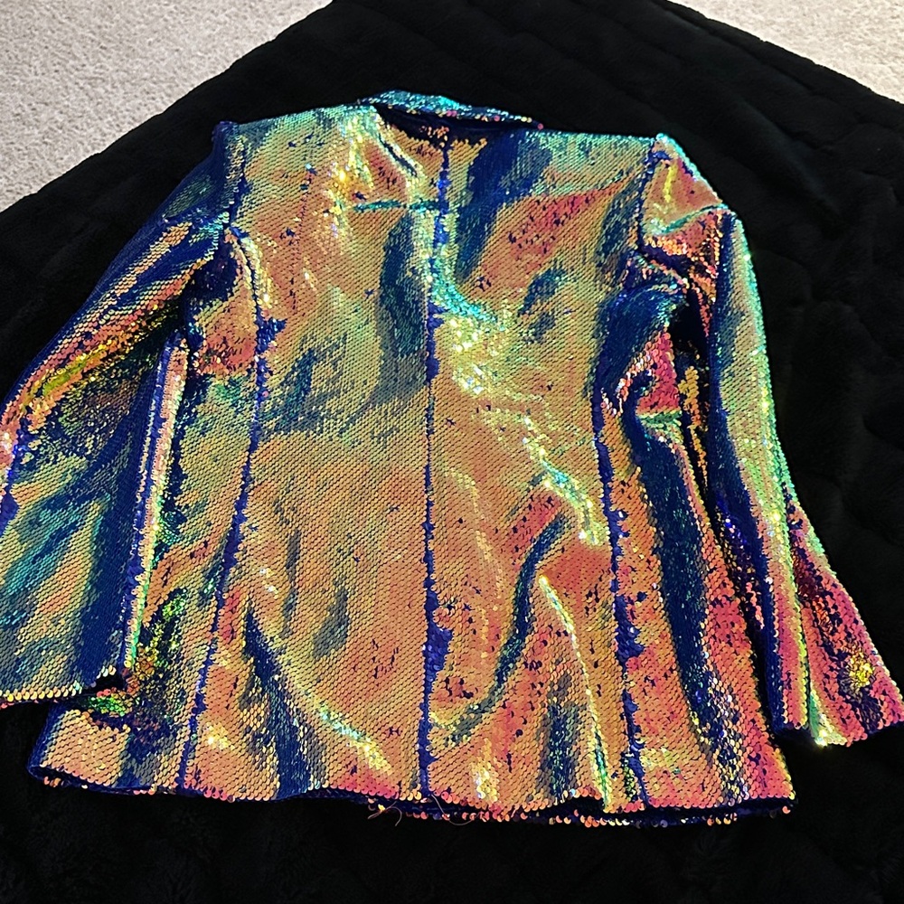 Source Unknown Multicolor Sequin Blazer - image 4